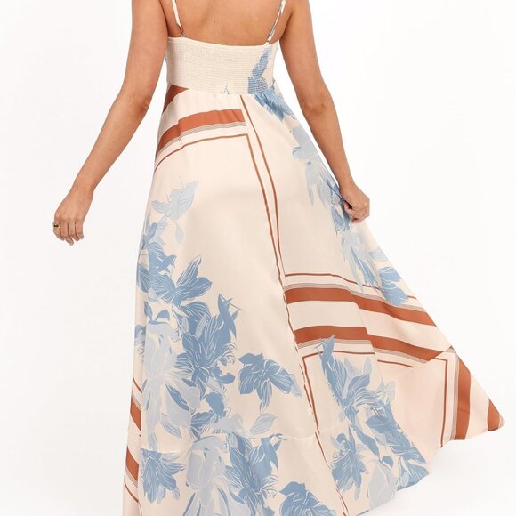 Women Spaghetti Strap Maxi Dress Colorful A Line Long Swing Vacation Sundress - Picture 4 of 6